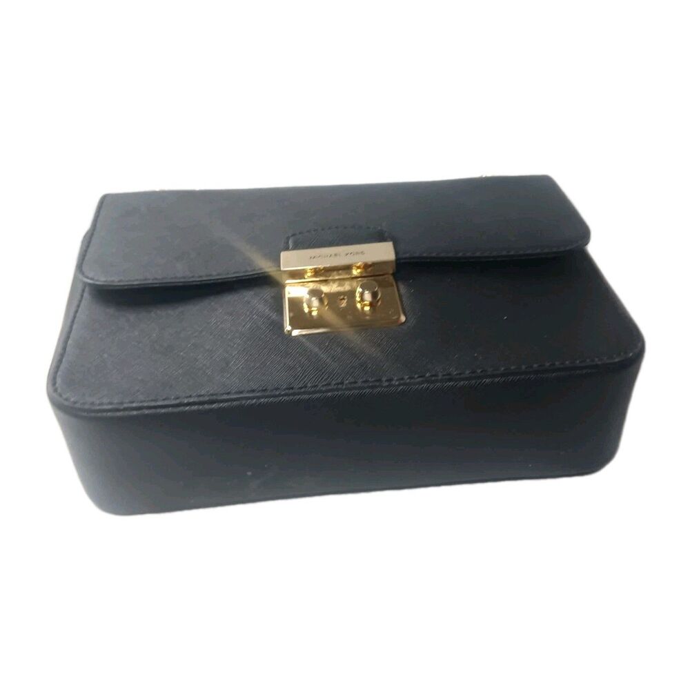 Michael Kors Brandi Medium Saffiano Leather Shoulder Bag Black - Picture 12 of 15